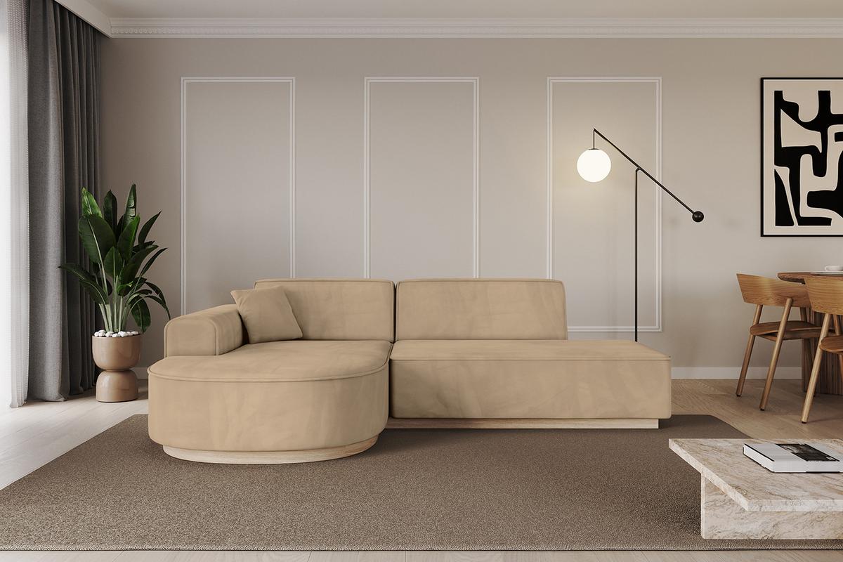 ECKSOFA Ottomane Links ARRIO-L1 - 243x171x83 cm Beige - Beige, Holzwerkstoff/Textil (243/171cm) - ALTDECOR
