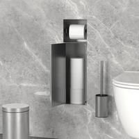 UNTERPUTZ-SCHRANKMODUL WC aus Edelstahl Silber 60x20x14 cm - Silberfarben, Metall (14/60/20cm) - LuxeBath