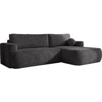ECKSOFA Marion mit Schlaffunktion & Bettkasten in Chenille Graphit, Schwarz, Rechts 267/154/83 cm - Graphitfarben/Schwarz, Kunststoff/Textil (267/154cm) - WFL GROUP