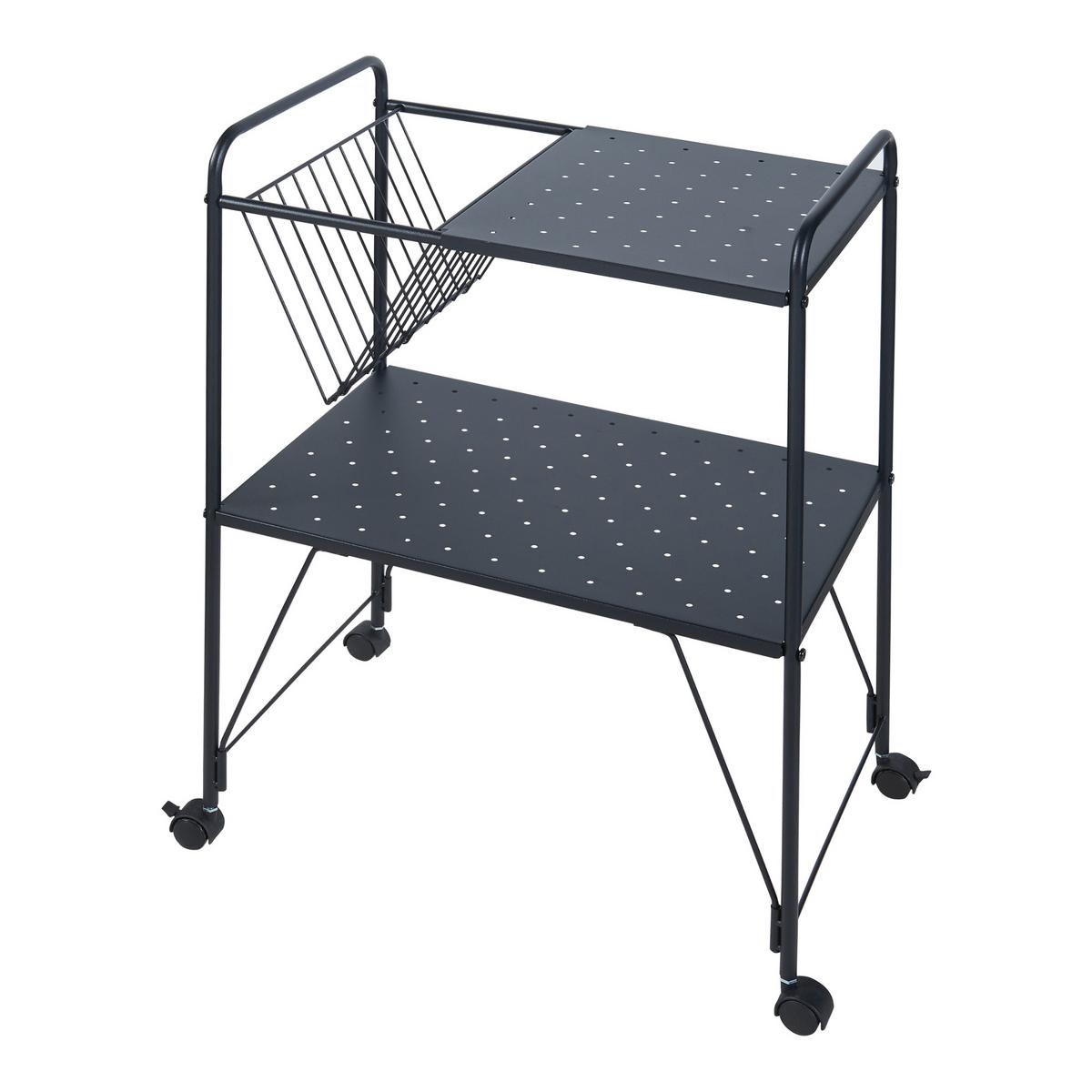 SERVIERWAGEN Austrheim - Schwarz, Kunststoff/Metall (50/73/33cm) - [en.casa]