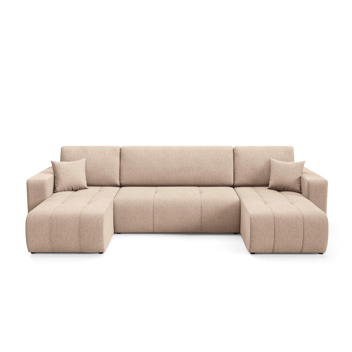 PANORAMASOFA Vasco 5 Sitzplätze Beige - Beige, Holz (318/88/145cm) - Petits-meubles