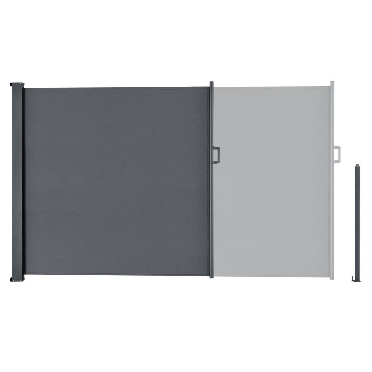 SEITENMARKISE Dubai dunkelgrau 300x180 cm - Grau, Kunststoff (300/180/300cm) - Juskys