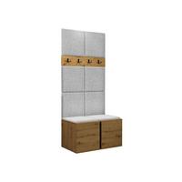 GARDEROBEN-SET Orion IV - Hellgrau/Eiche Artisan, Holzwerkstoff/Kunststoff (84/186/46cm) - MIRJAN24