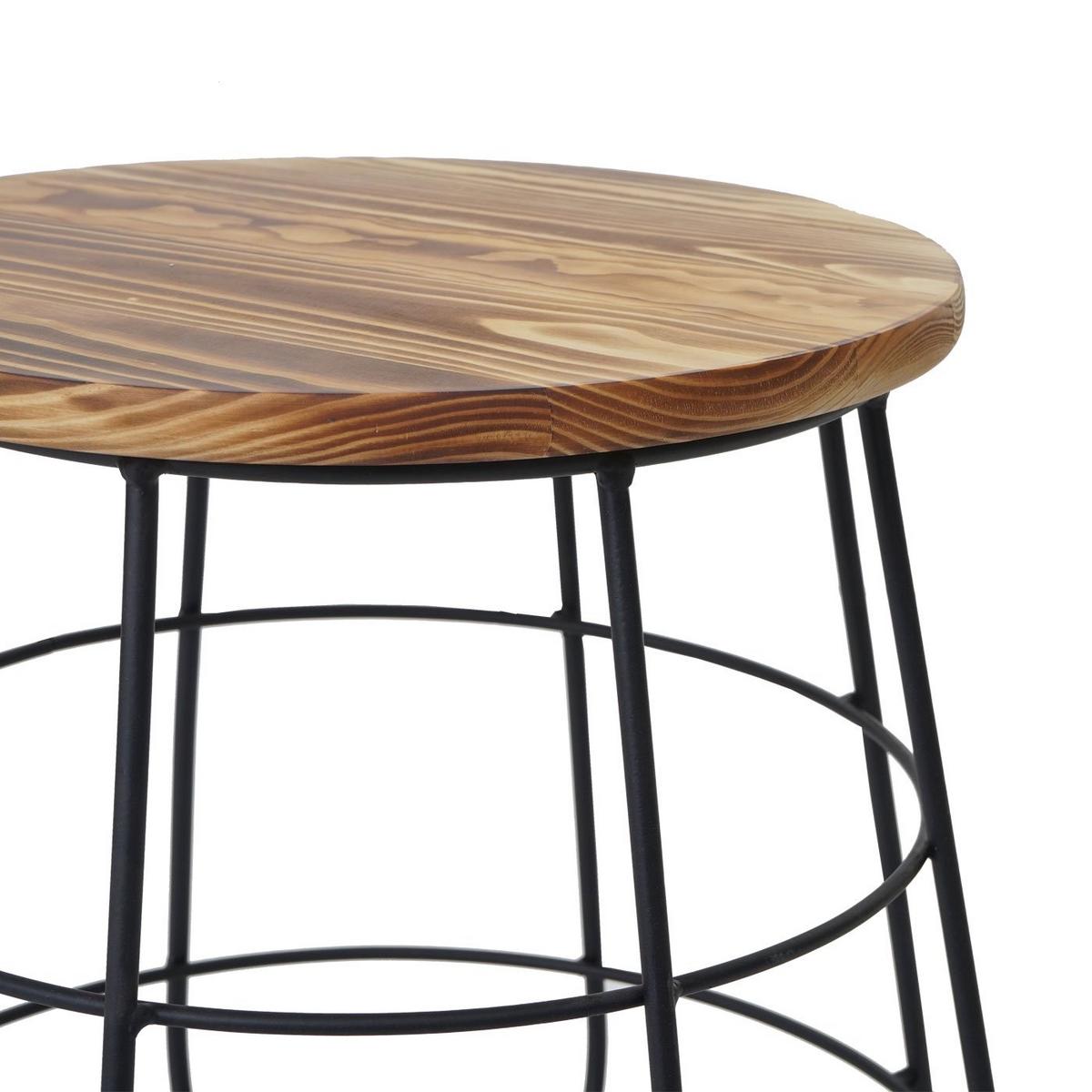SITZHOCKER ECHTHOLZ Braun, Schwarz - Schwarz/Braun, Holz (35/40/35cm) - MCW