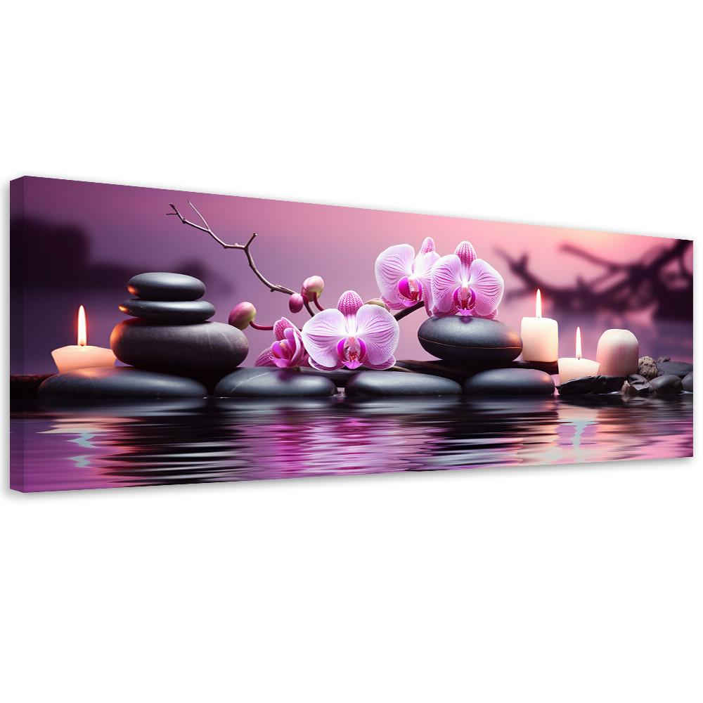 WANDBILD zen spa zusammensetzung - Pink, Textil (90/30cm) - Feeby