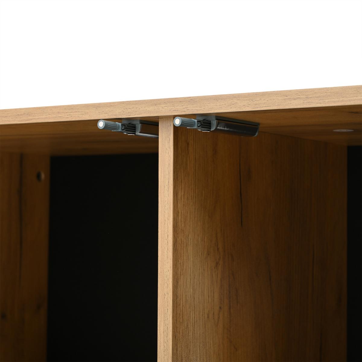 TV-LOWBOARD Natur & Schwarz 180 cm für Fernseher bis 75 Zoll - Naturfarben, Holzwerkstoff (180/50/40cm) - Urban Meuble