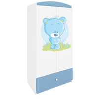KINDERKLEIDERSCHRANK Blaubär - Blau, Holzwerkstoff (90/175/52cm) - RAUMHIRSCH FURNITURE