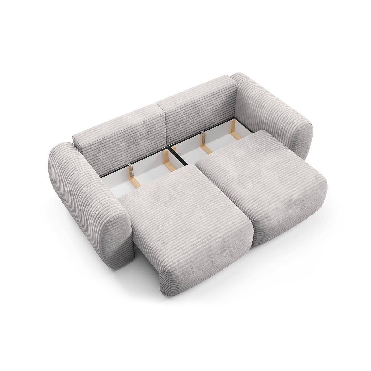 SOFA Camilla 3 Sitzplätze Hellgrau - Grau, Holz (266/95/121cm) - Petits-meubles