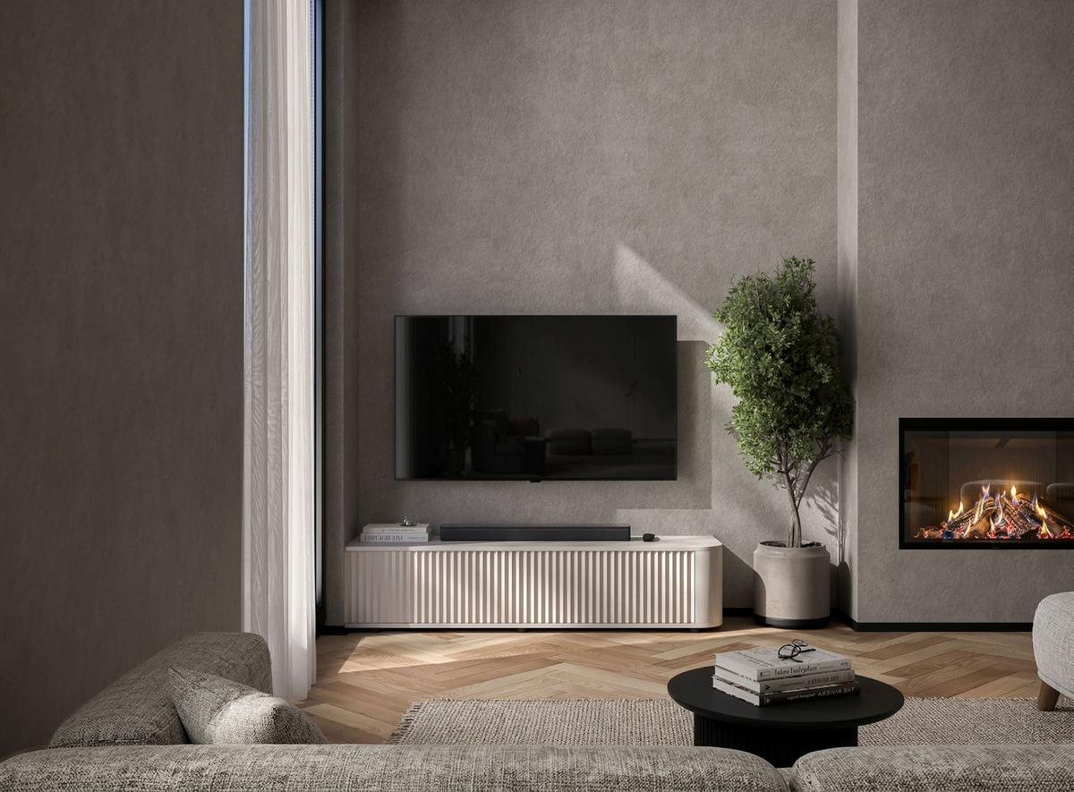 TV-LOWBOARD Aurora Kaschmir matt 140 cm mit niedrigen Füßen - Kaschmir, Holzwerkstoff (140/31/35cm) - Meble Lindner