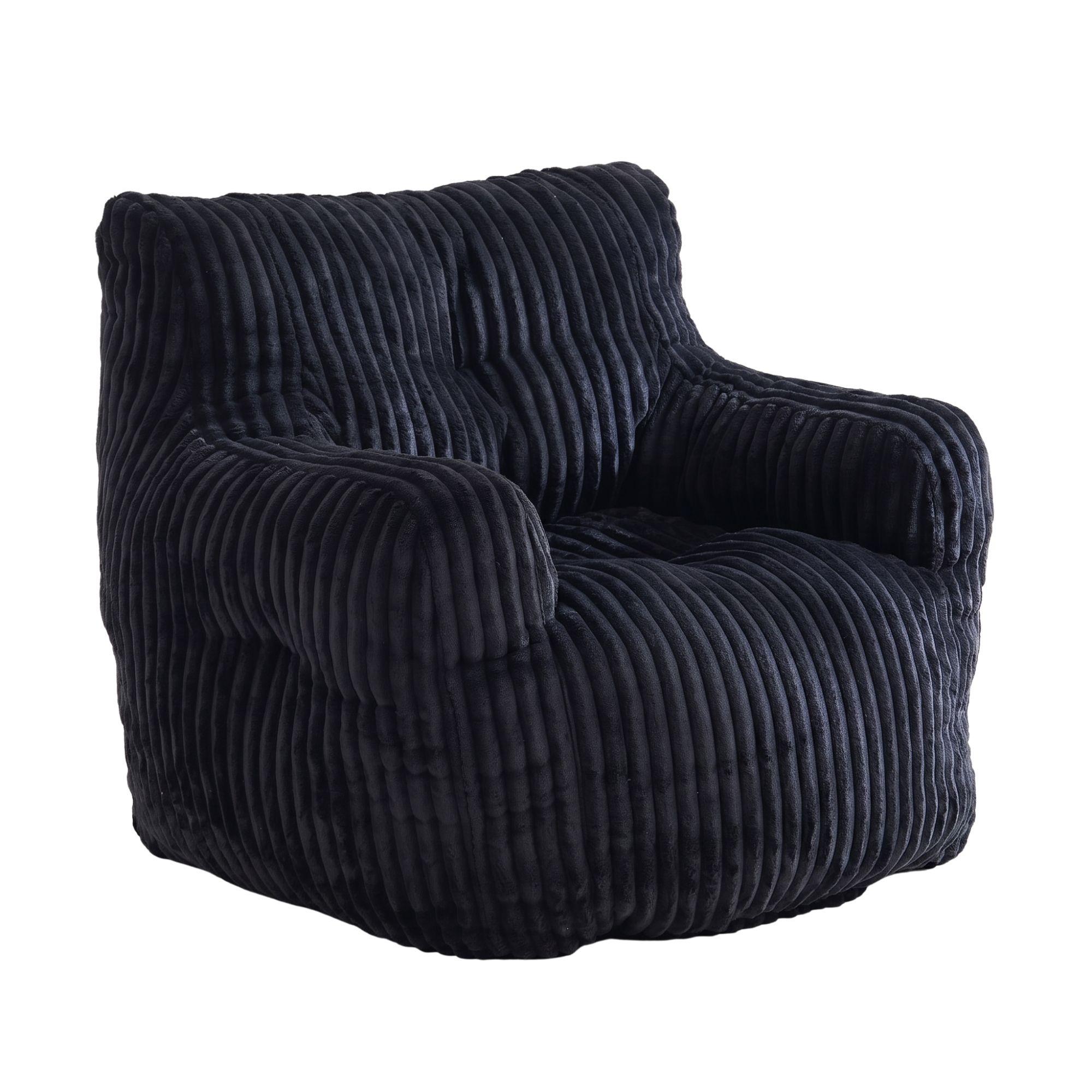 SESSEL weicher cord-stoff ergonomischer mit schaumstofffüllung - Schwarz, Textil (100/70/94cm) - Urban Meuble