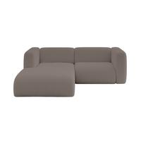 ECKSOFA Ottomane Links MIRA-L1 227x179x89 Braun Bouclé - Dunkelbraun/Schwarz, Holzwerkstoff/Kunststoff (227/179cm) - ALTDECOR