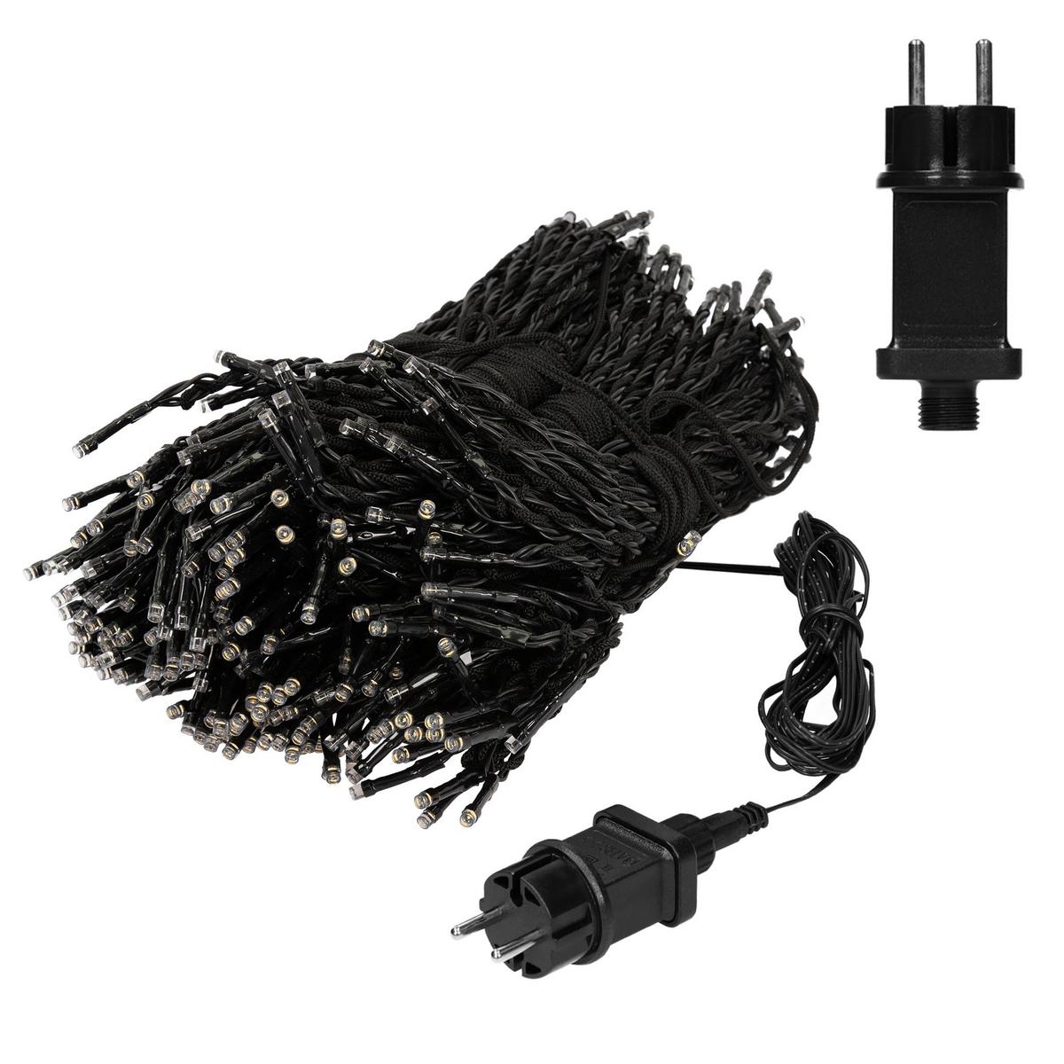 FAHNENMAST LICHTERKETTE 10 Stränge à 8m 360LED Warmweiß Schwarz Aussen - Schwarz, Kunststoff (800cm) - ECD-Germany