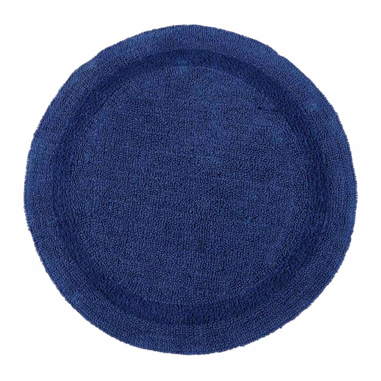 BADEMATTE 80 cm rund, 100% Baumwolle, wendbar - Dunkelblau, Textil (80/80cm) - Homescapes