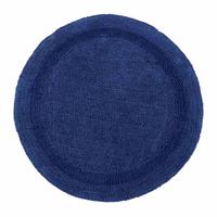 BADEMATTE 80 cm rund, 100% Baumwolle, wendbar - Dunkelblau, Textil (80/80cm) - Homescapes