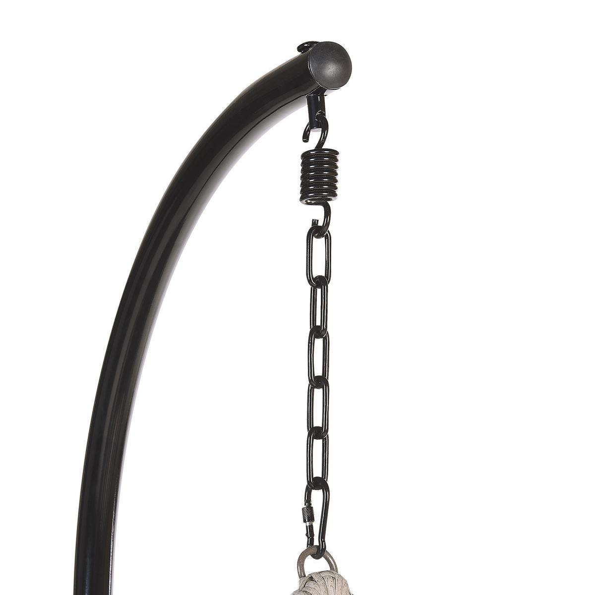 HÄNGESESSEL mit Gestell PE Rattan grau 97 cm Arsita - Grau, Kunststoff (100/199/97cm) - Beliani