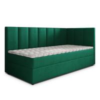 BOXBETT BEVE 90x200 cm mit Matratze und Topper, H2+H3 - Grün - Grün, Holz (90/200cm) - MASSENO