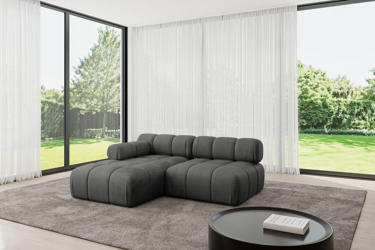 ECKSOFA modulares Sofa Razon-L1 - 190x160x70 cm Dunkelgrau Velours - Dunkelgrau, Holzwerkstoff/Textil (190/160cm) - ALTDECOR