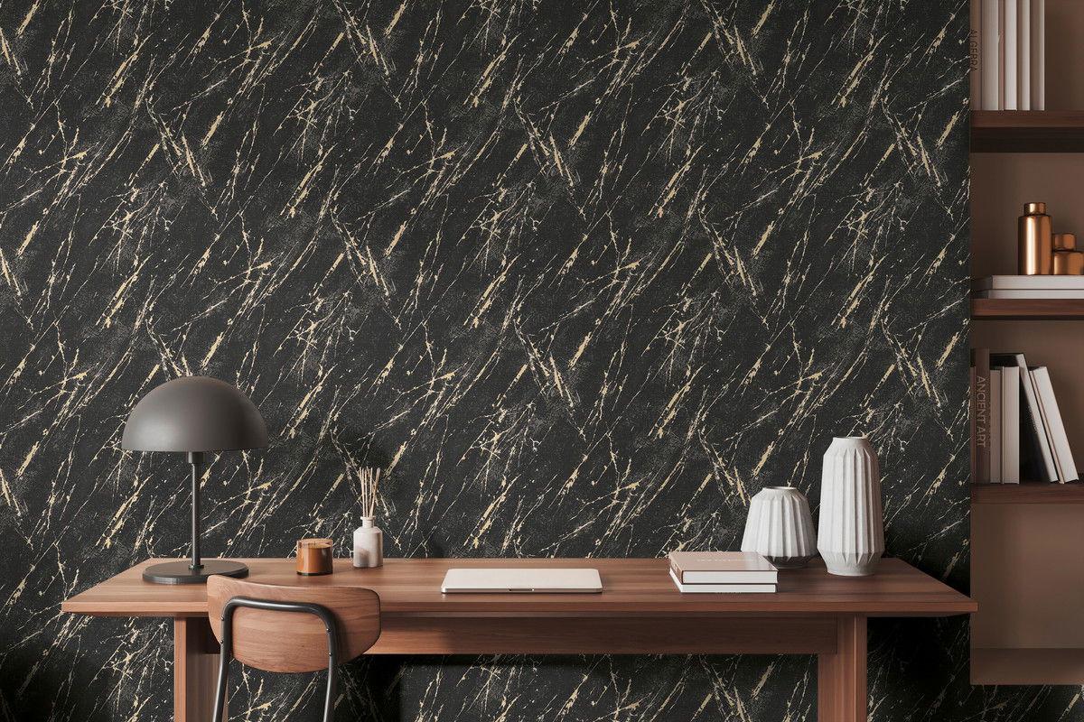 VLIESTAPETE Schwarz 53/1005 cm - Schwarz, Textil (53/1cm) - KUNSTLOFT
