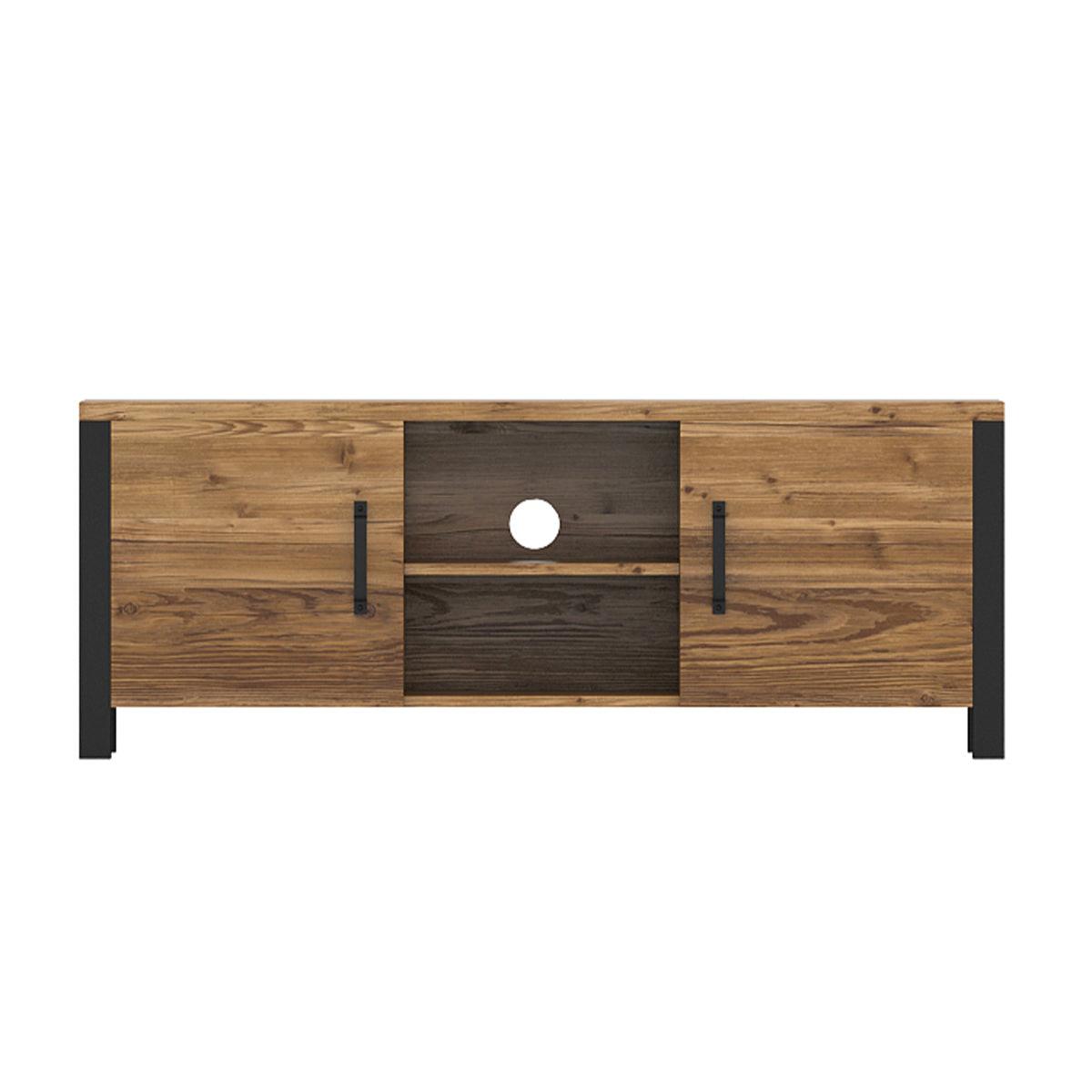 TV-MÖBEL Lyam Holz und Schwarz - Schwarz, Holzwerkstoff (147/57/43cm) - Petits-meubles