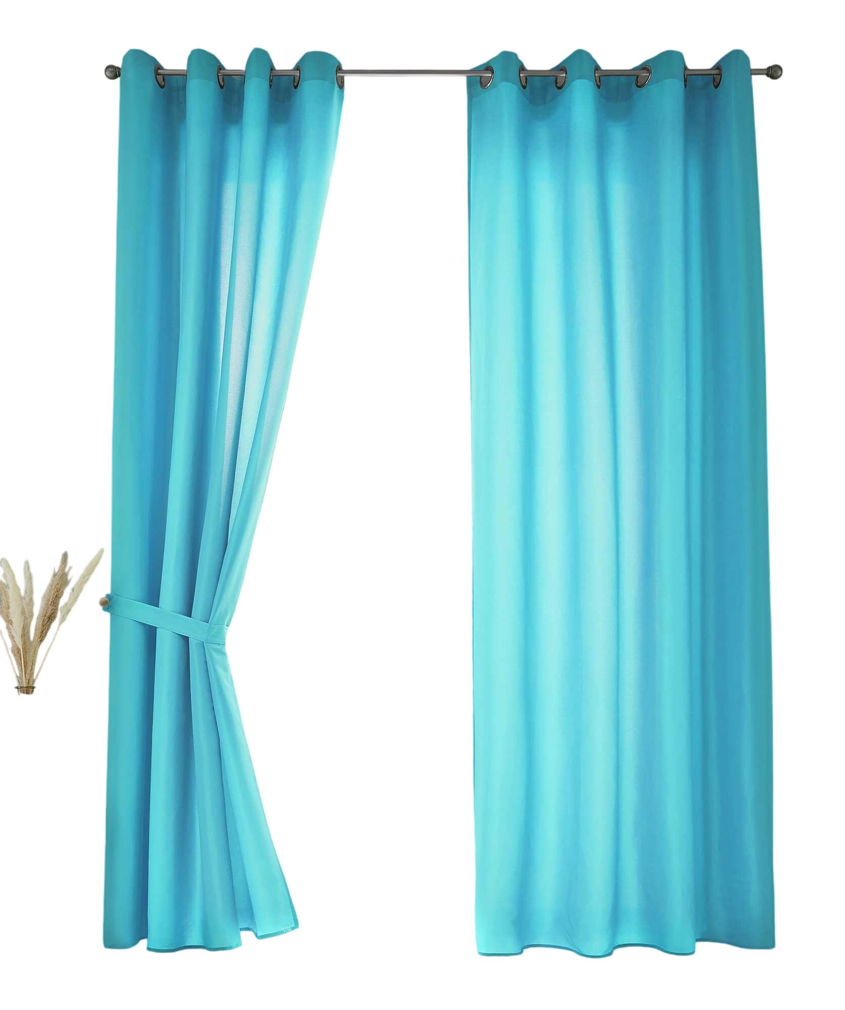 VORHANG 2ER SET BERLIN HxB 245x140cm Türkis - Türkis, Textil (140/245/245cm) - Gardinenbox