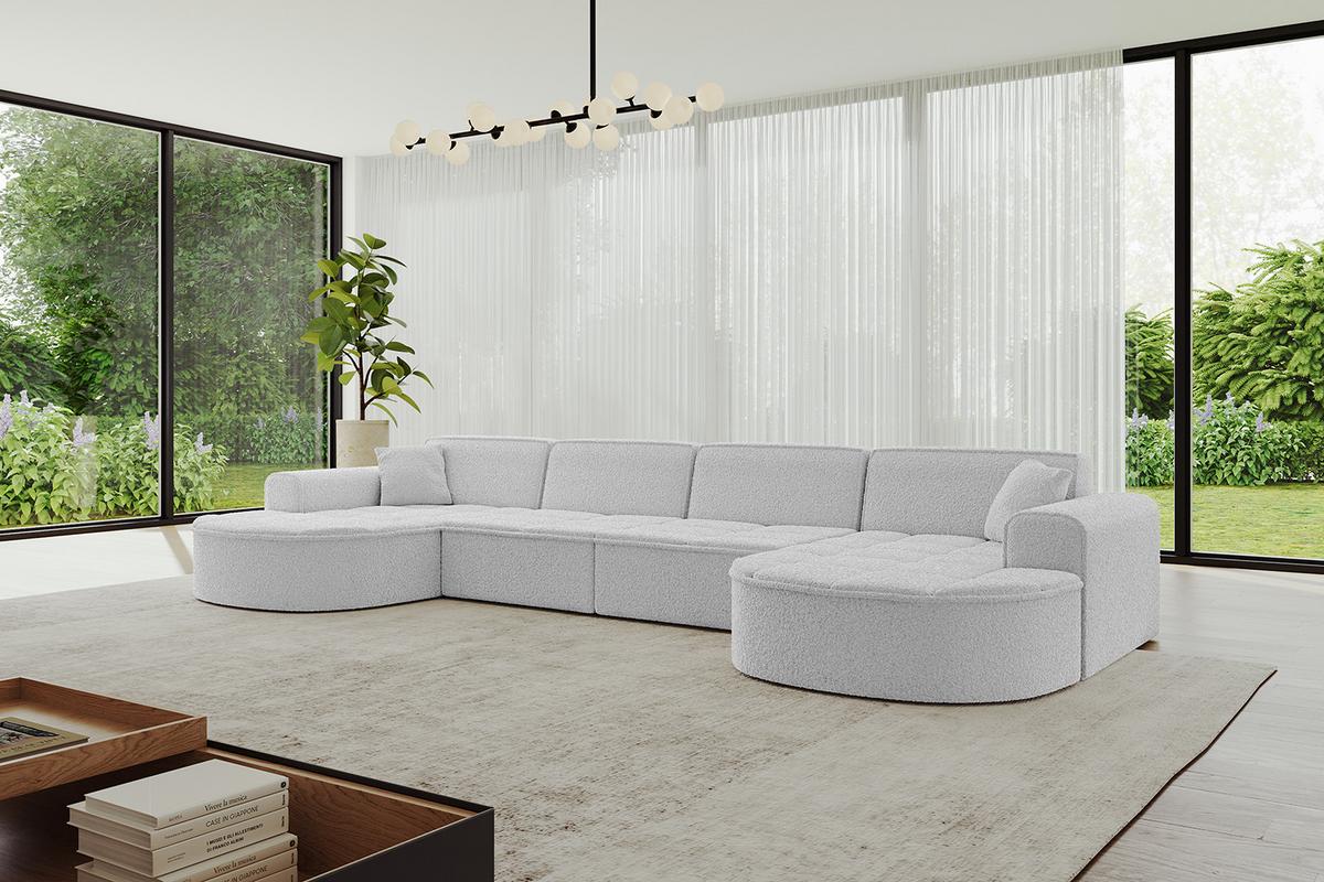 WOHNLANDSCHAFT TARO-U2 - 388x171x79,5 cm Hellgrau - Hellgrau, Holzwerkstoff/Textil (388/79.5/171cm) - ALTDECOR