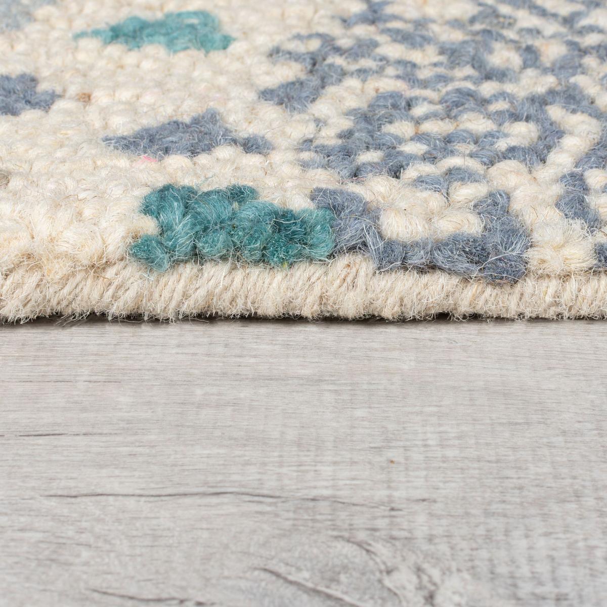 WOLLTEPPICH SOAR, im Patchwork-Stil, Blau, 200 x 290 cm - Blau, Textil (290/200cm) - KADIMA DESIGN