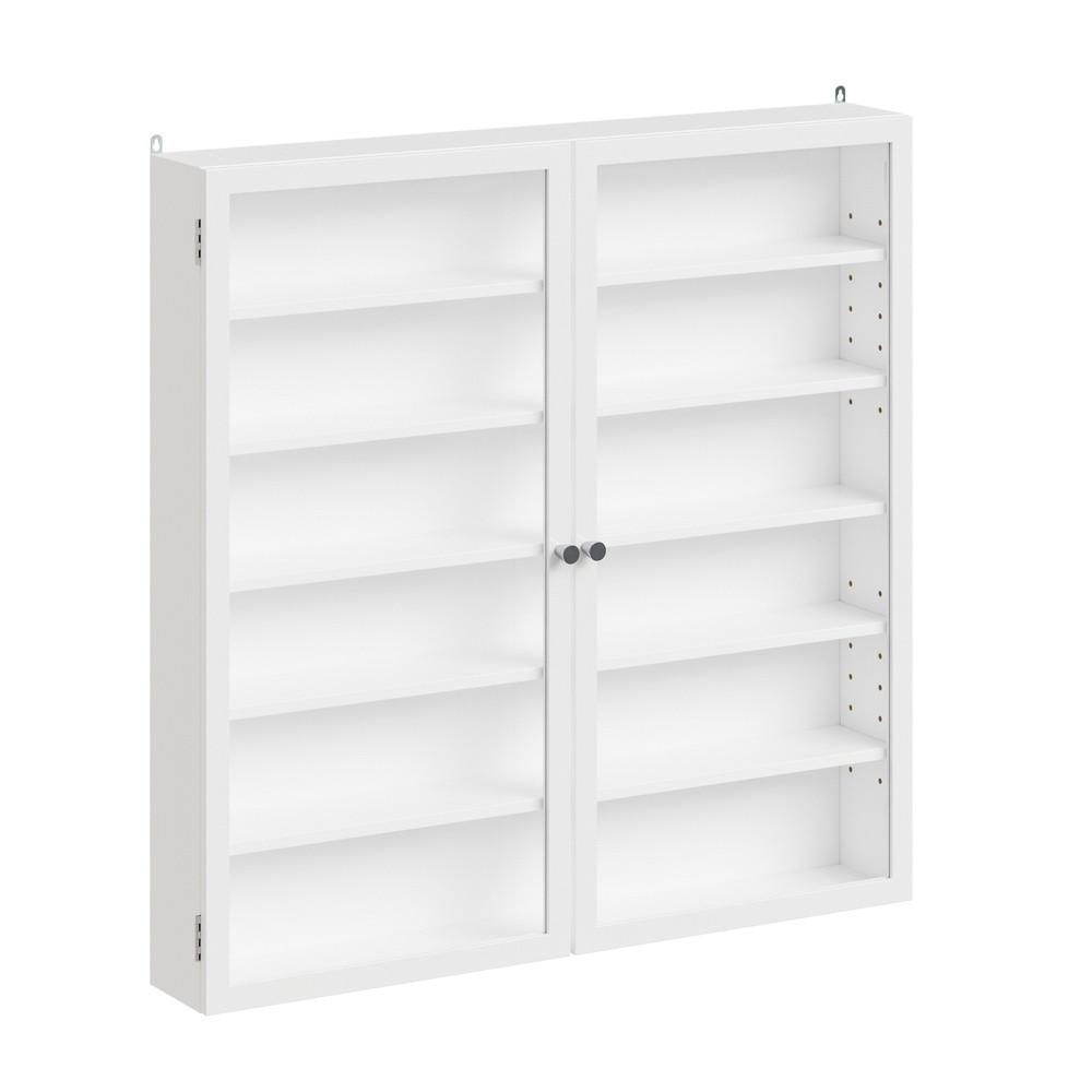 WANDSCHRANK mit Glasfront und verstellbaren Böden FSB113-H-W - Ahornfarben, Fell (80/80/12cm) - SoBuy