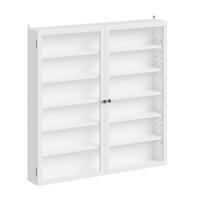 WANDSCHRANK mit Glasfront und verstellbaren Böden FSB113-H-W - Ahornfarben, Fell (80/80/12cm) - SoBuy