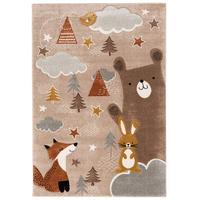 KINDER TEPPICH MAUI KIDS FUCHS UND BÄR - Braun, Textil (120/170cm) - Pergamon