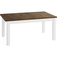 ESSTISCH Lindberg Weiß ausziehbar verlängerbar rechteckig, Eiche Braun Rustikal 200-300/100/77 cm - Alteiche/Weiß, Holz/Holzwerkstoff (100/300/76.5cm) - WFL GROUP