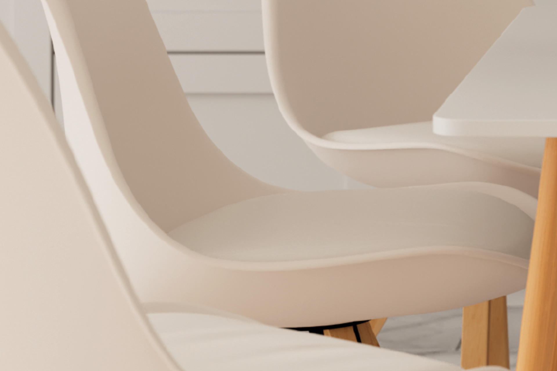 Stuhl Kunststoff weiß Lederoptik 