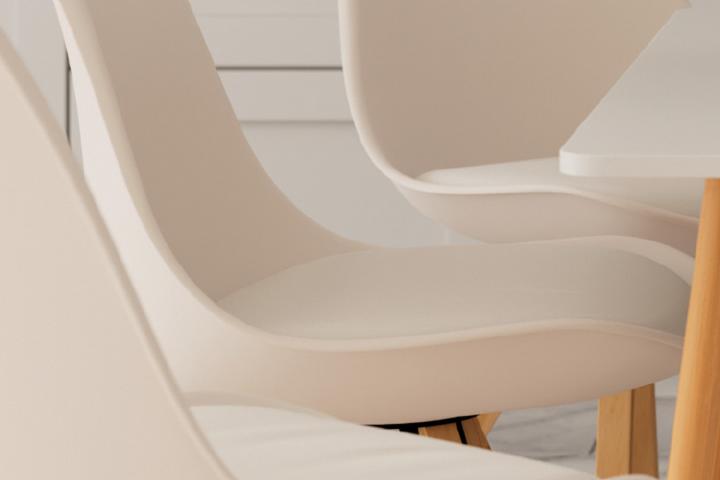 Stuhl Kunststoff weiß Lederoptik