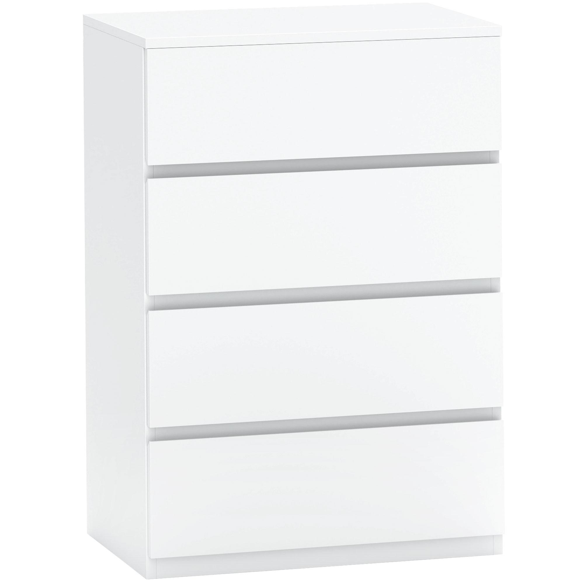 SCHUBLADENSCHRANK, MDF, Weiß, 55 x 33 x 80 cm - Weiß, Metall (33/80/55cm) - HOMCOM