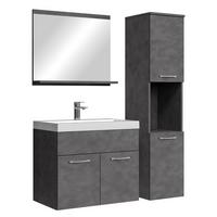 BADMÖBEL-SET Montreal 4 Teile Dunkel Grau - 60 x 35 x 51 cm - Grau, Holz (60/51/35cm) - Badplaats
