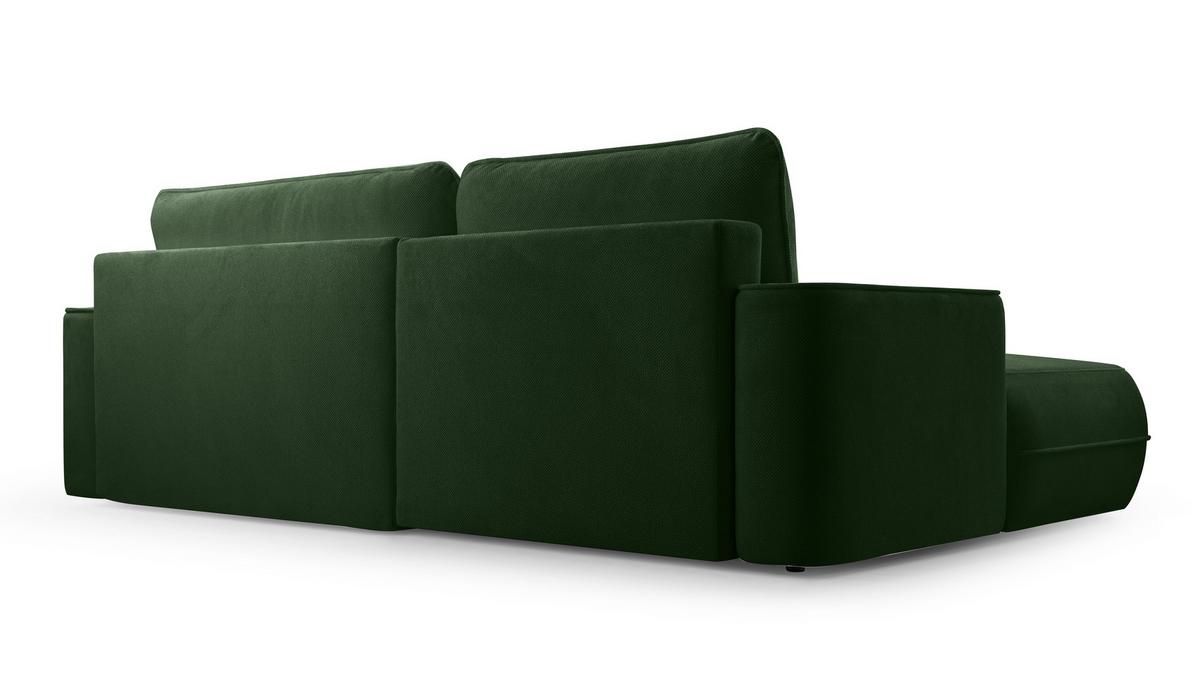 ECKCOUCH L Form Peoni Grün 267/168/87 cm mit Schlaffunktion L - Schwarz/Grün, Kunststoff/Textil (168/267cm) - AX Living