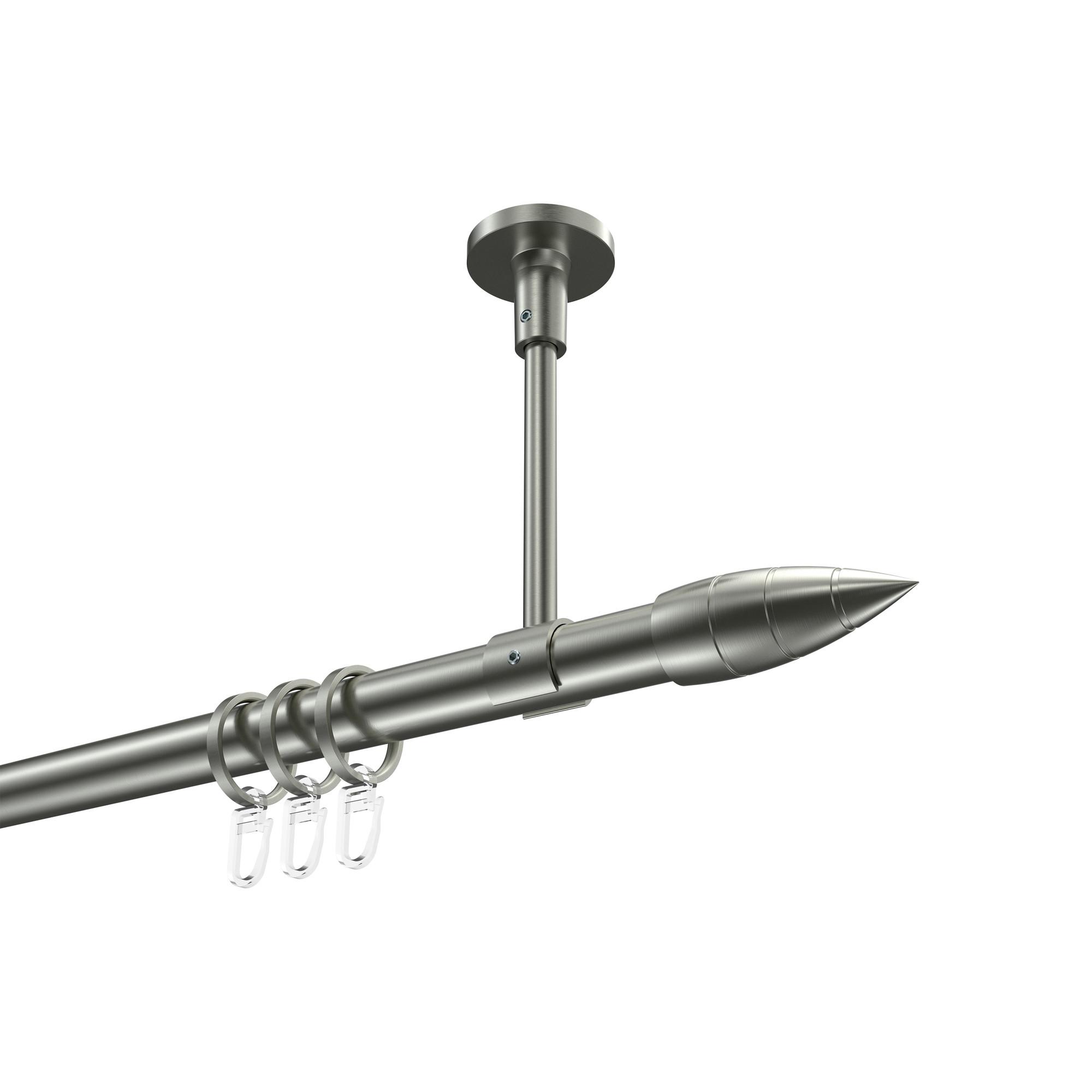 GARDINENSTANGE Sonette Samanto 160 cm, 1-läufig, 20 mm Ø Edelstahl-Optik - Edelstahlfarben, Metall (160cm) - INTERDECO
