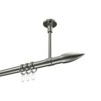 GARDINENSTANGE Sonette Samanto 160 cm, 1-läufig, 20 mm Ø Edelstahl-Optik - Edelstahlfarben, Metall (160cm) - INTERDECO