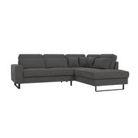 ECKSOFA Zuri Grau Samt - Schwarz/Grau, Holz/Kunststoff (290/231cm) - S-Style Möbel
