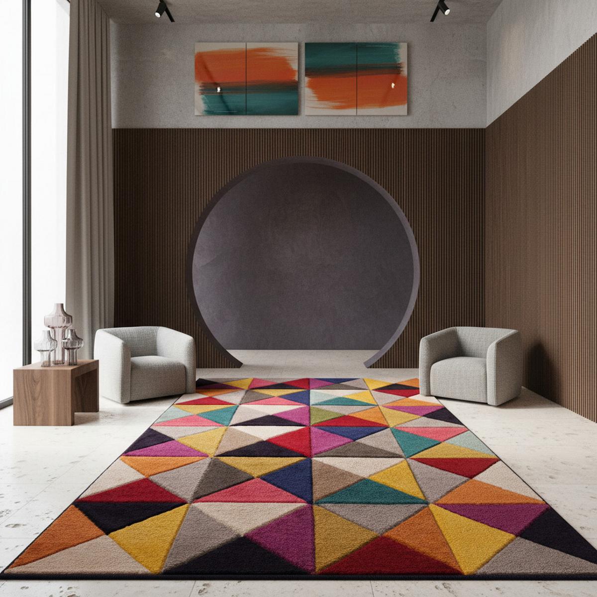 TEPPICH MEON, geometrisch, aus Polypropylen, Florhöhe 11 mm, Bunt, 200 x 290 cm - Multicolor, Textil (290/200cm) - KADIMA DESIGN