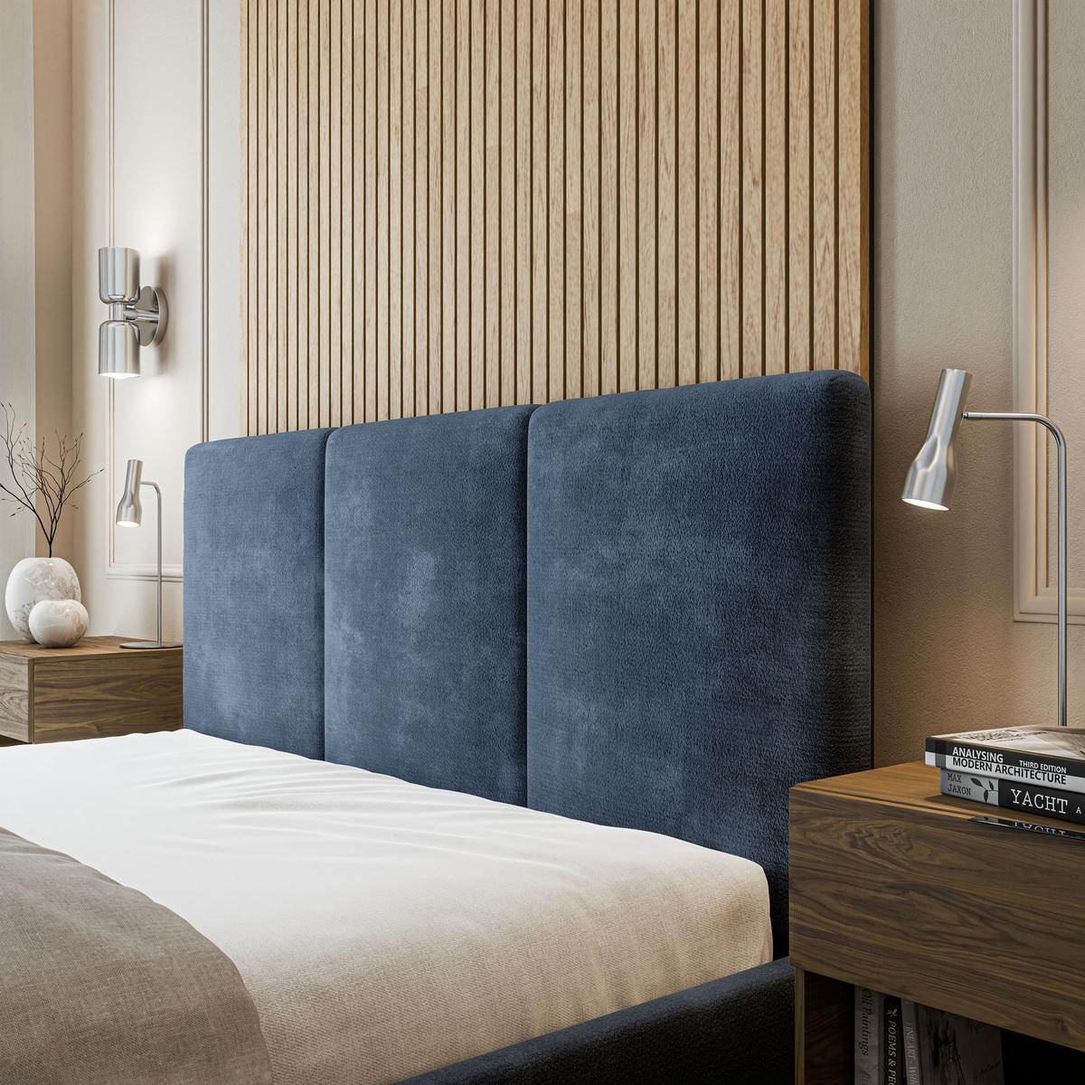 POLSTERBETT AZURI 200x200 cm mit Bettkästen - Blau - Blau, Holz (200/200cm) - MASSENO