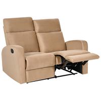 SOFA manuell verstellbar 2-Sitzer Samtstoff Hellbraun Verdal - Hellbraun/Braun, Textil (133/100/73cm) - Beliani