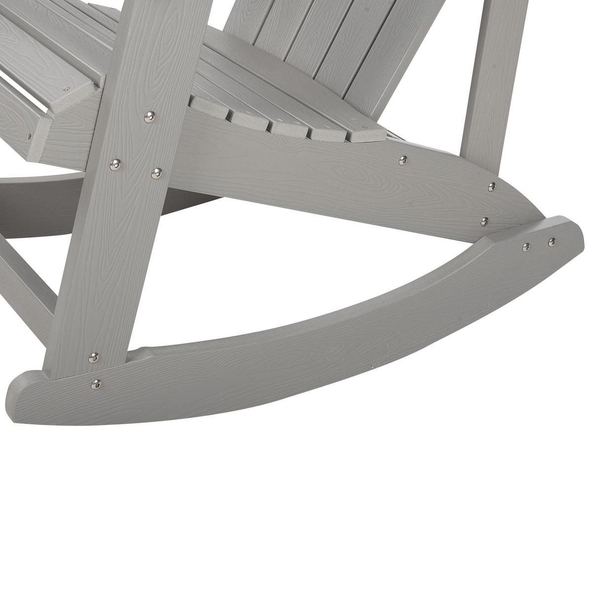 GARTEN-SCHAUKELSTUHL Kunstholz hellgrau Adirondack - Hellgrau, Kunststoff (76/100/94cm) - Beliani