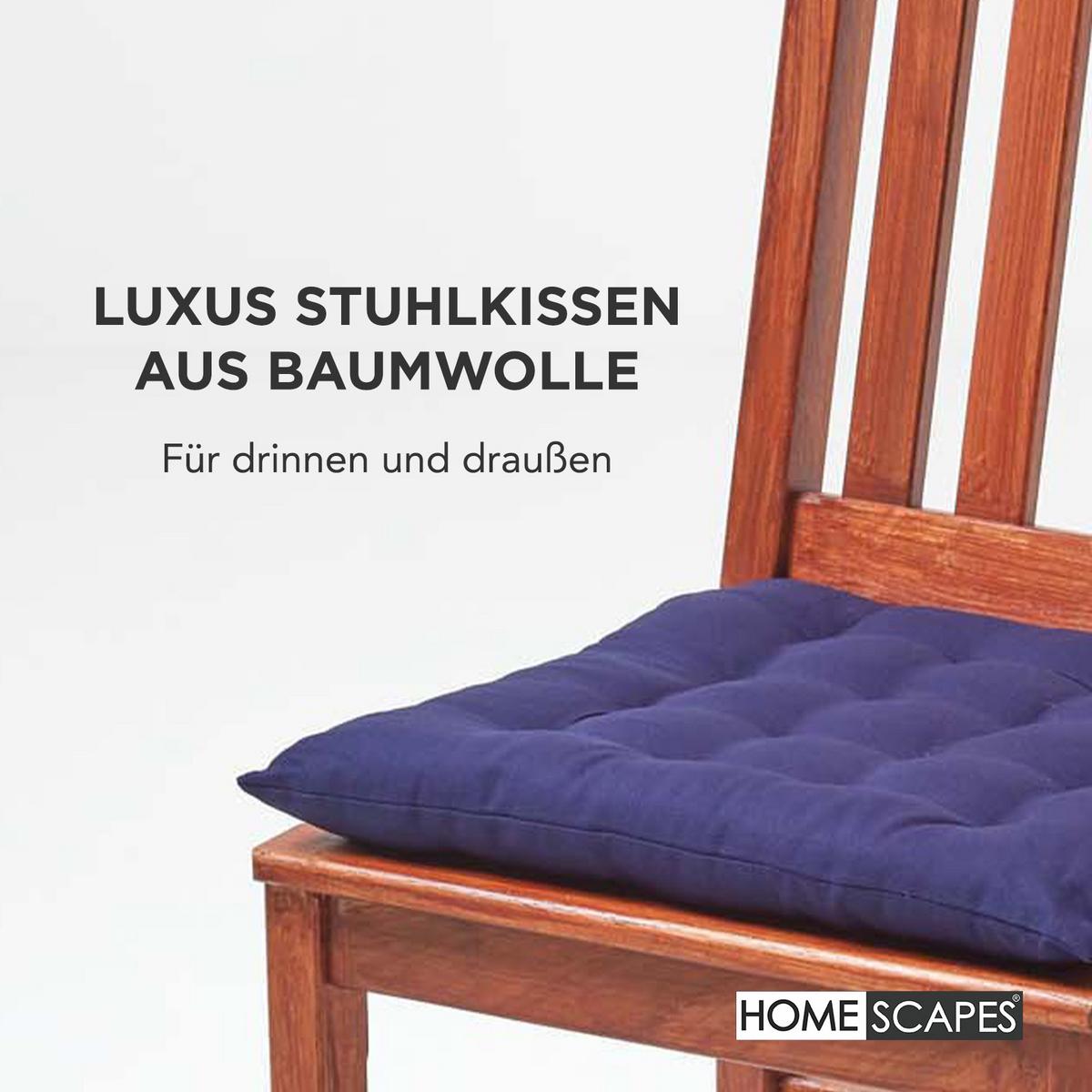 STUHLKISSEN dunkelblau 40/40/6,5 cm - Dunkelblau, Textil (40/40/6.5cm) - Homescapes