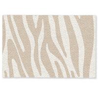 FUSSMATTE Zebramuster - Beige - Weiß - Tiermuster Schmutzfänger 90x60 cm - Beige, Kunststoff (90/0.4cm) - MuchoWow