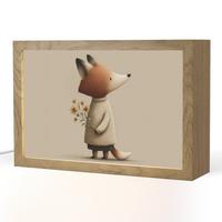 NACHTTISCHLAMPE Fuchs - Gelbe Blumen - Minimalistisch 30x20 cm - Taupe, Holzwerkstoff (8/30/20cm) - OnlyWow