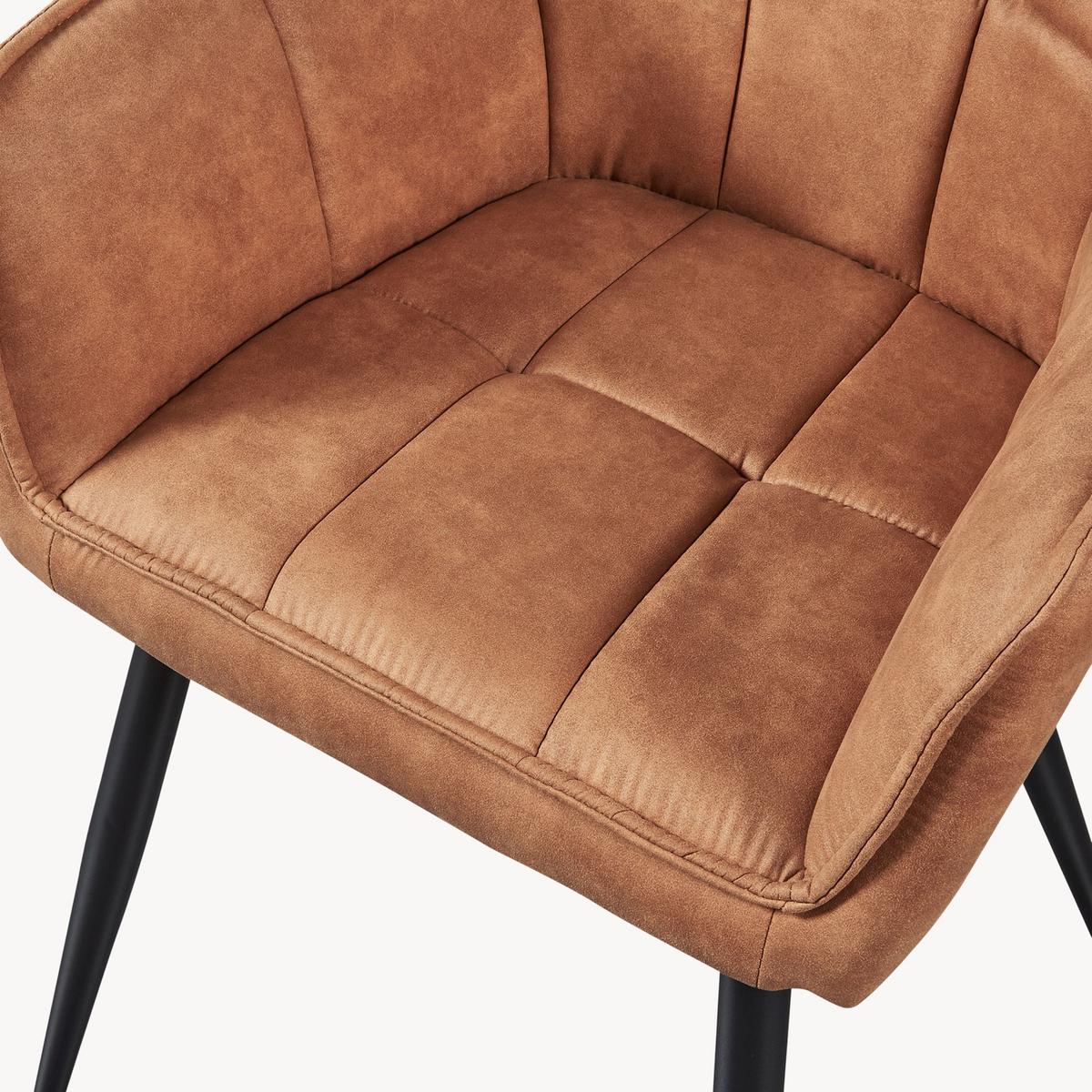 ARMLEHNSTUHL Birmingham - Schwarz/Braun, Textil/Metall (60/82/59cm) - [en.casa]