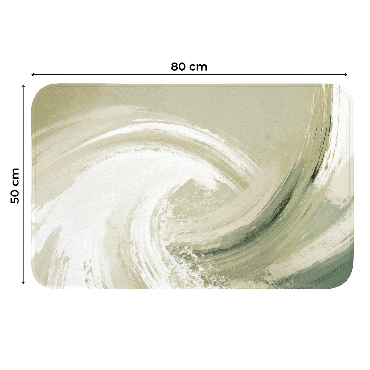 WC-VORLEGER Abstrakt - Pinselstriche - Wellen - Grün Toilettenteppich 80x50 cm - Mintgrün, Textil (80/1cm) - OnlyWow