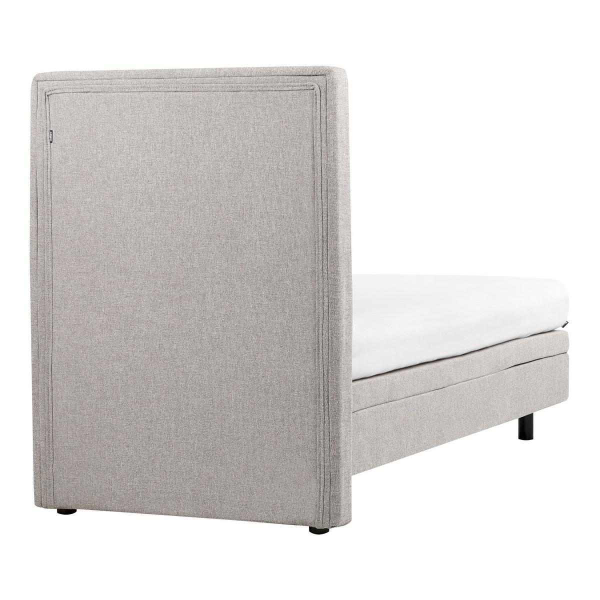 BETT 90/200 cm Hellgrau Duke II - Hellgrau, Textil (90/200cm) - Beliani