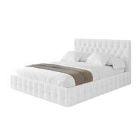 POLSTERBETT mit Bettkasten und Lattenrost, Bett mit Matratze H3/H4 - LARO 180x200 Weiß - Weiß, Holzwerkstoff/Textil (180/200cm) - ALTDECOR