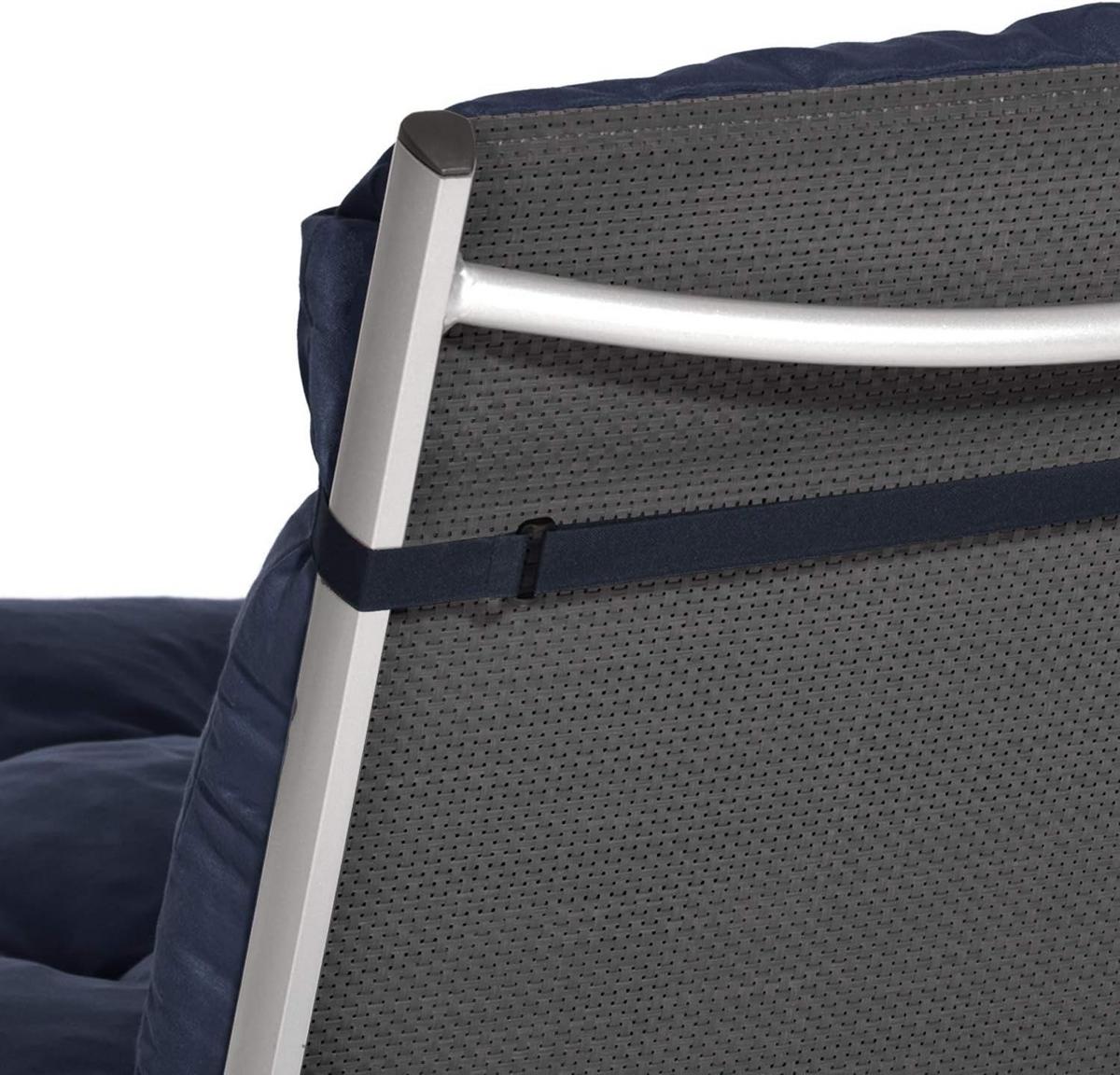 NIEDERLEHNERAUFLAGE Flair NL 100/50/8cm Dunkelblau (2tlg) - Dunkelblau, Textil (50/8/100cm) - Beautissu 